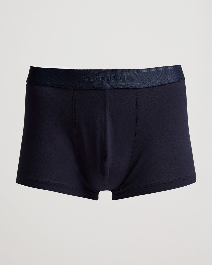 Sunspel Cotton Stretch Trunk Navy – Blauw