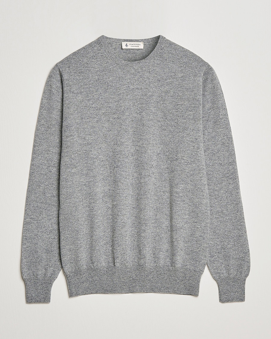 Piacenza Cashmere Cashmere Crew Neck Sweater Light Grey – Grijs