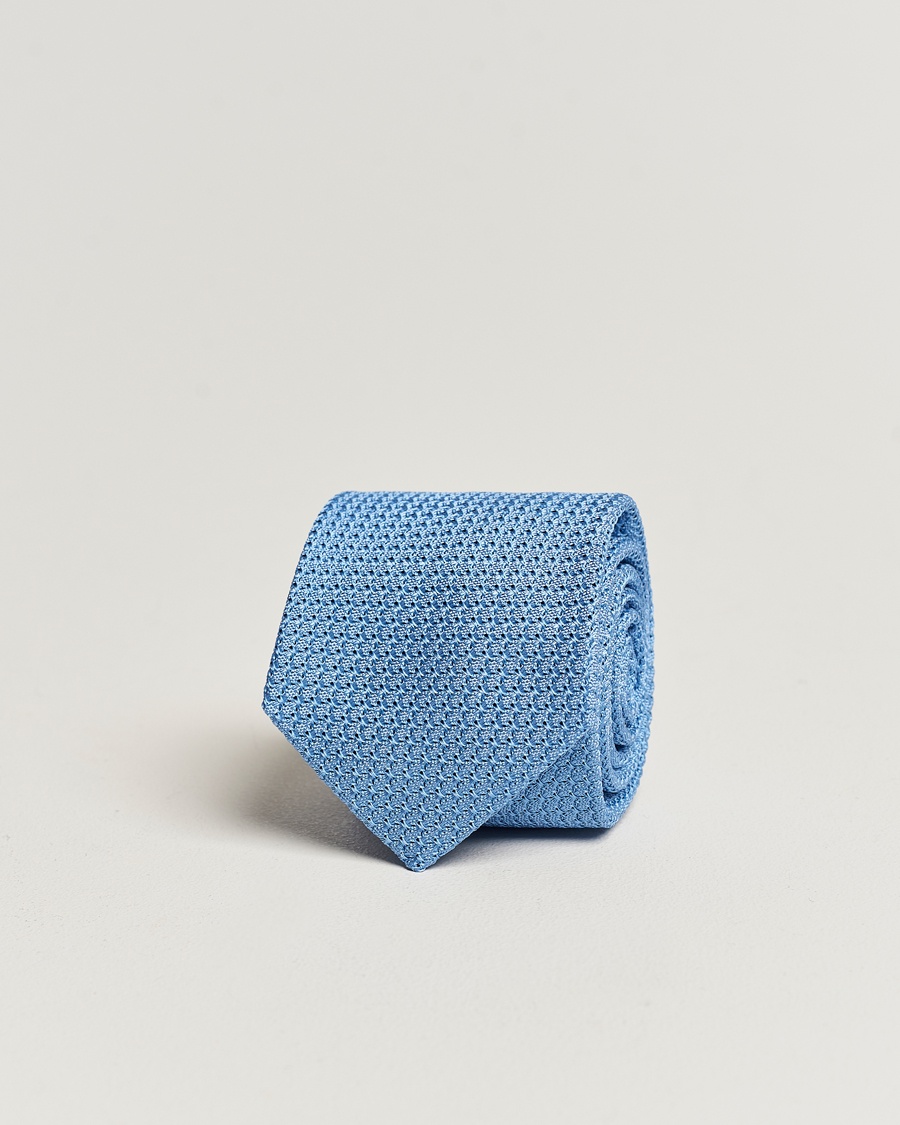 Homme | | Amanda Christensen | Silk Grenadine 8 cm Tie Sky Blue