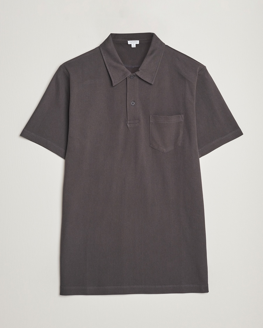 Sunspel Riviera Polo Shirt Charcoal – Grijs