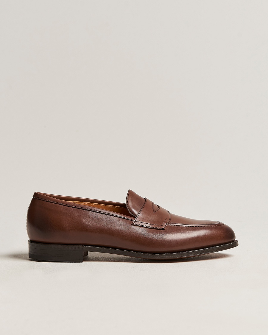 Edward Green Piccadilly Penny Loafer Dark Oak Antique – Marron