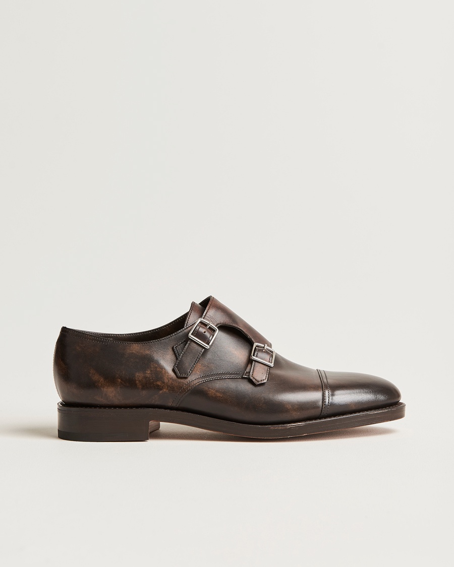 Homme | Chaussures À Boucles | John Lobb | William Double Monkstrap Dark Brown Calf