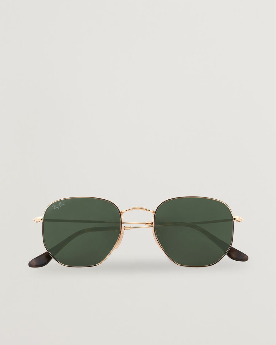 Ray-Ban 0RB3548N Hexagonal Sunglasses Gold/Green – Goud