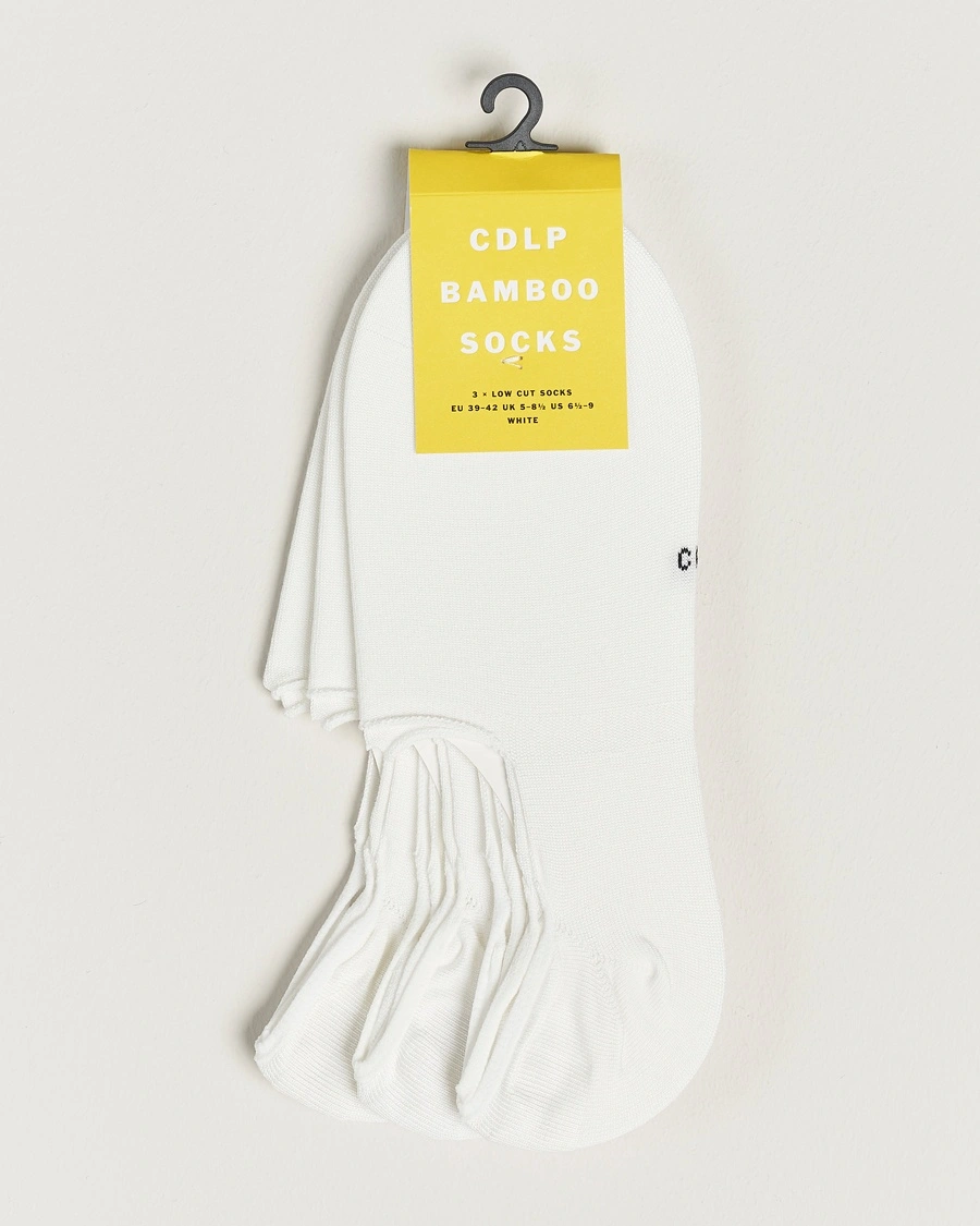 CDLP 3-Pack No Show Socks White – Wit