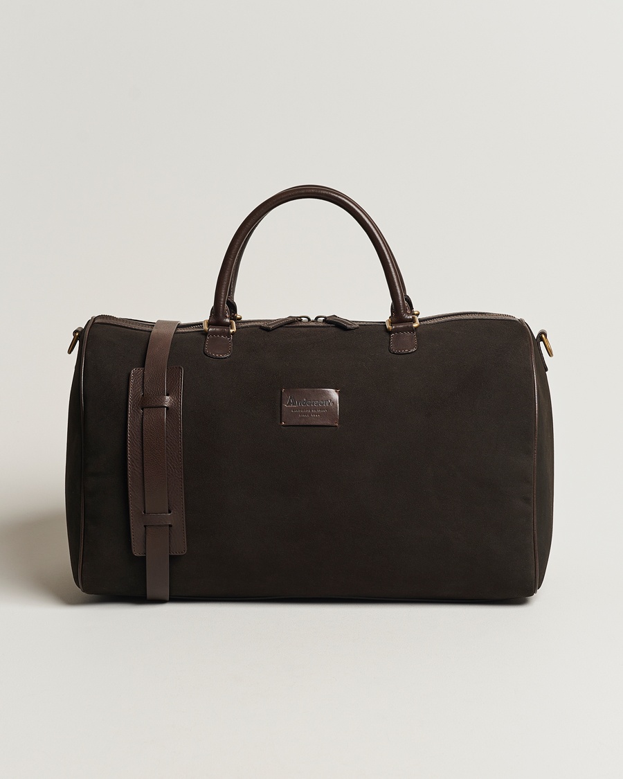 Anderson's Boston Suede Weekendbag Brown/Brown – Marron