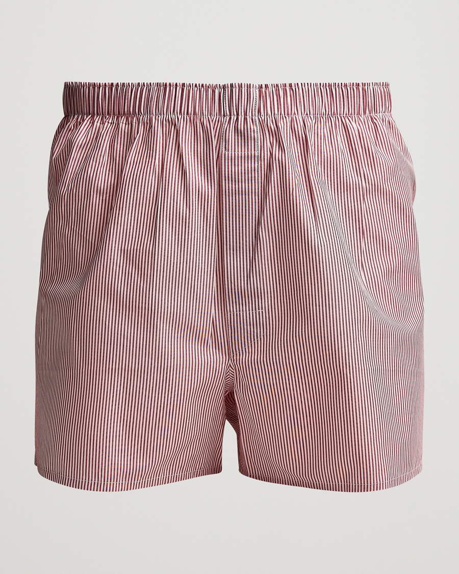 Homme | | Sunspel | Classic Woven Cotton Boxer Shorts Red/White