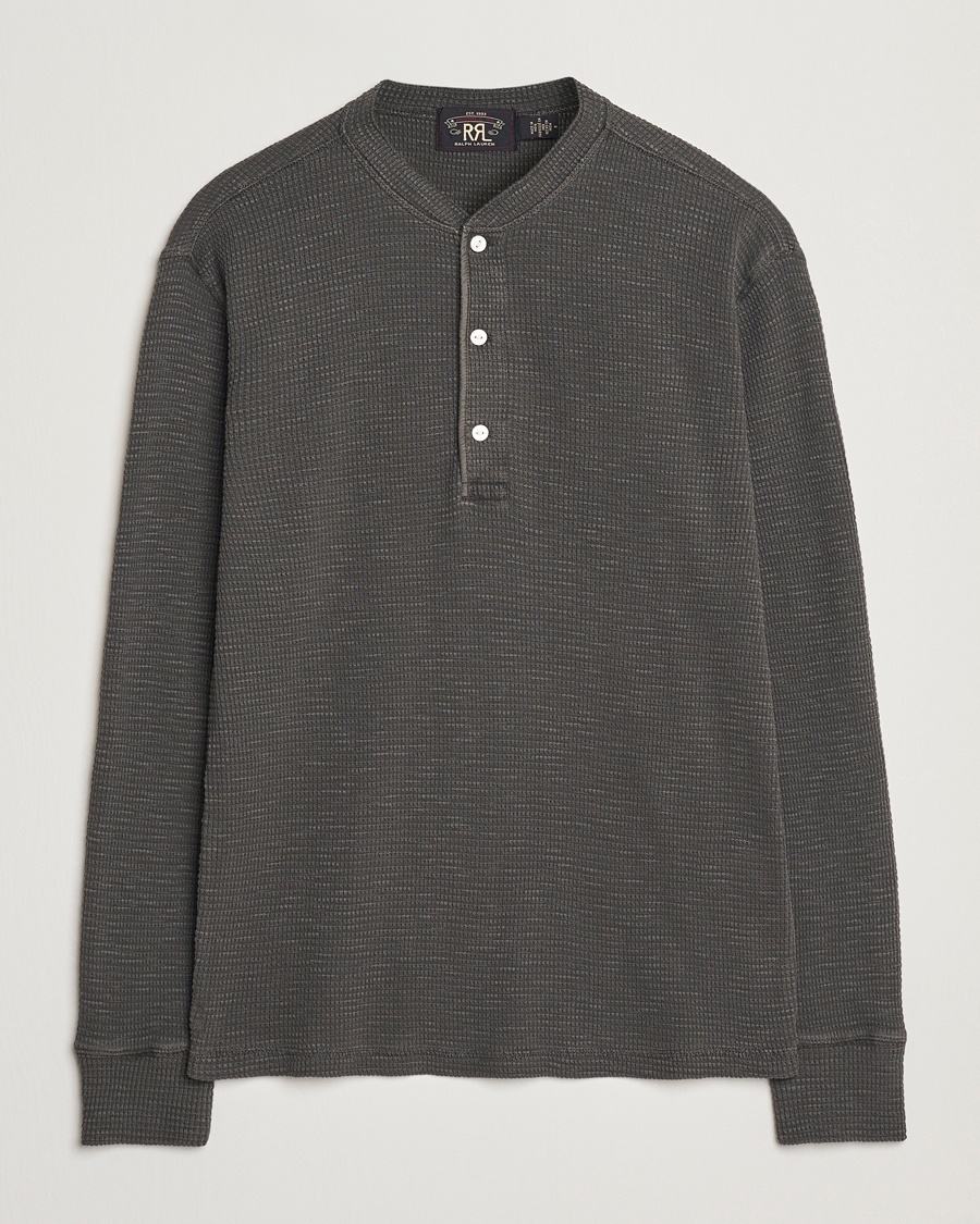 Homme | Chemises Henley | RRL | Long Sleeve Henley Faded Black