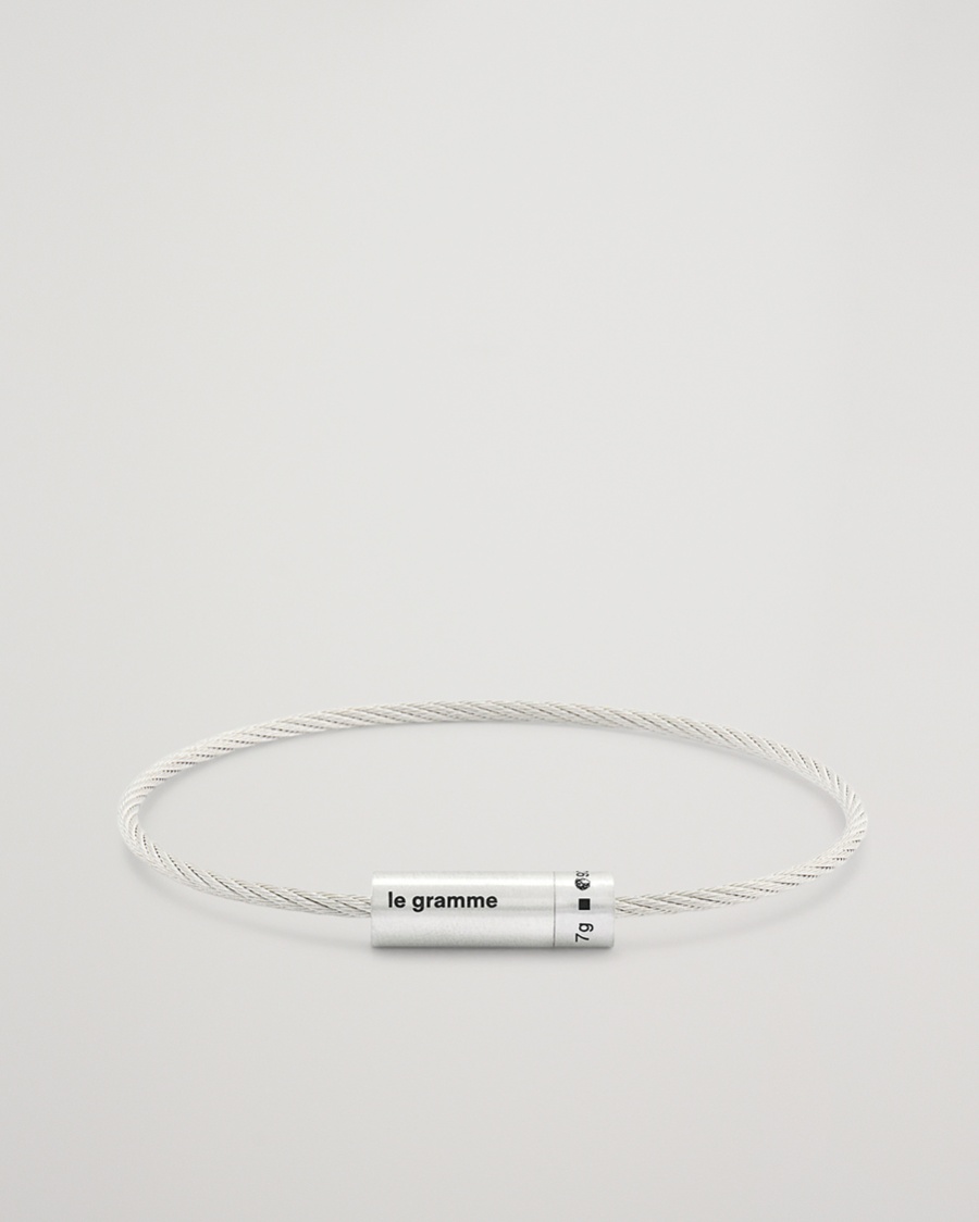 LE GRAMME Cable Bracelet Brushed Sterling Silver 7g – Zilver