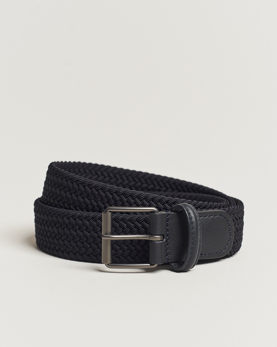 Anderson's Elastic Woven 3 cm Belt Navy – Bleu