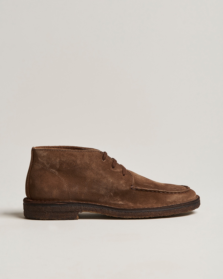 Drake's Crosby Moc-Toe Suede Chukka Boots Brown – Marron