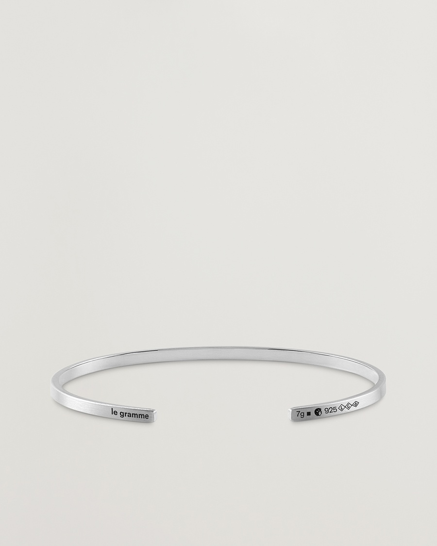 Heren | Luxury Classics | LE GRAMME | Ribbon Bracelet Brushed Sterling Silver 7g