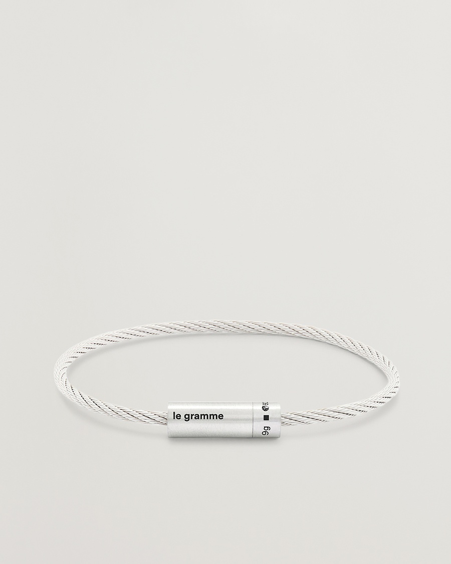 LE GRAMME Cable Bracelet Brushed Sterling Silver 9g – Zilver