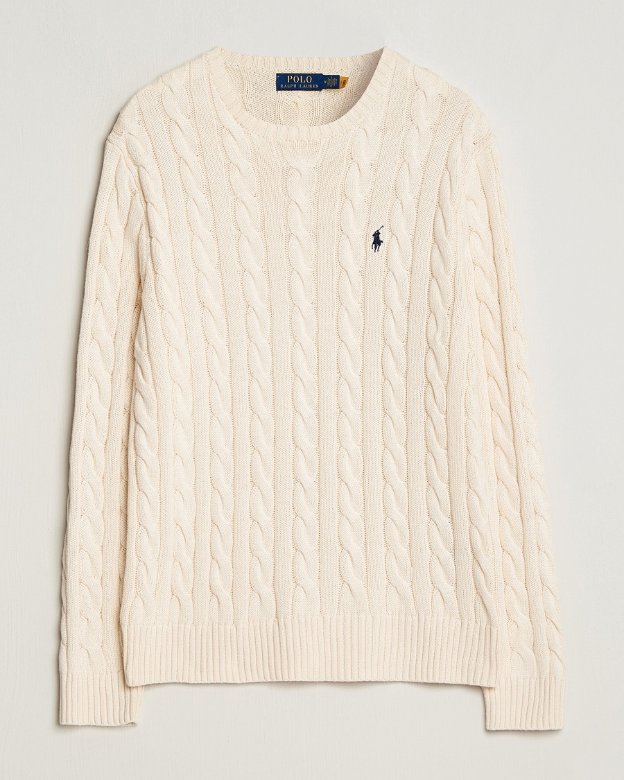 Polo Ralph Lauren Cotton Cable Pullover Andover Cream – Wit