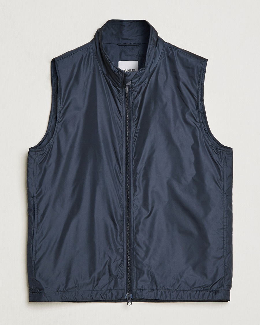 Aspesi Vernes Nylon Gilet Navy – Bleu