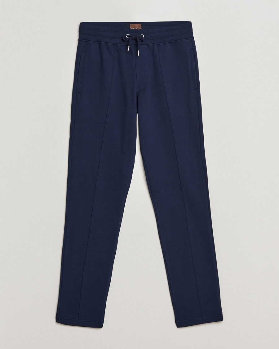 Stenströms Cotton Jersey Pants Navy – Bleu