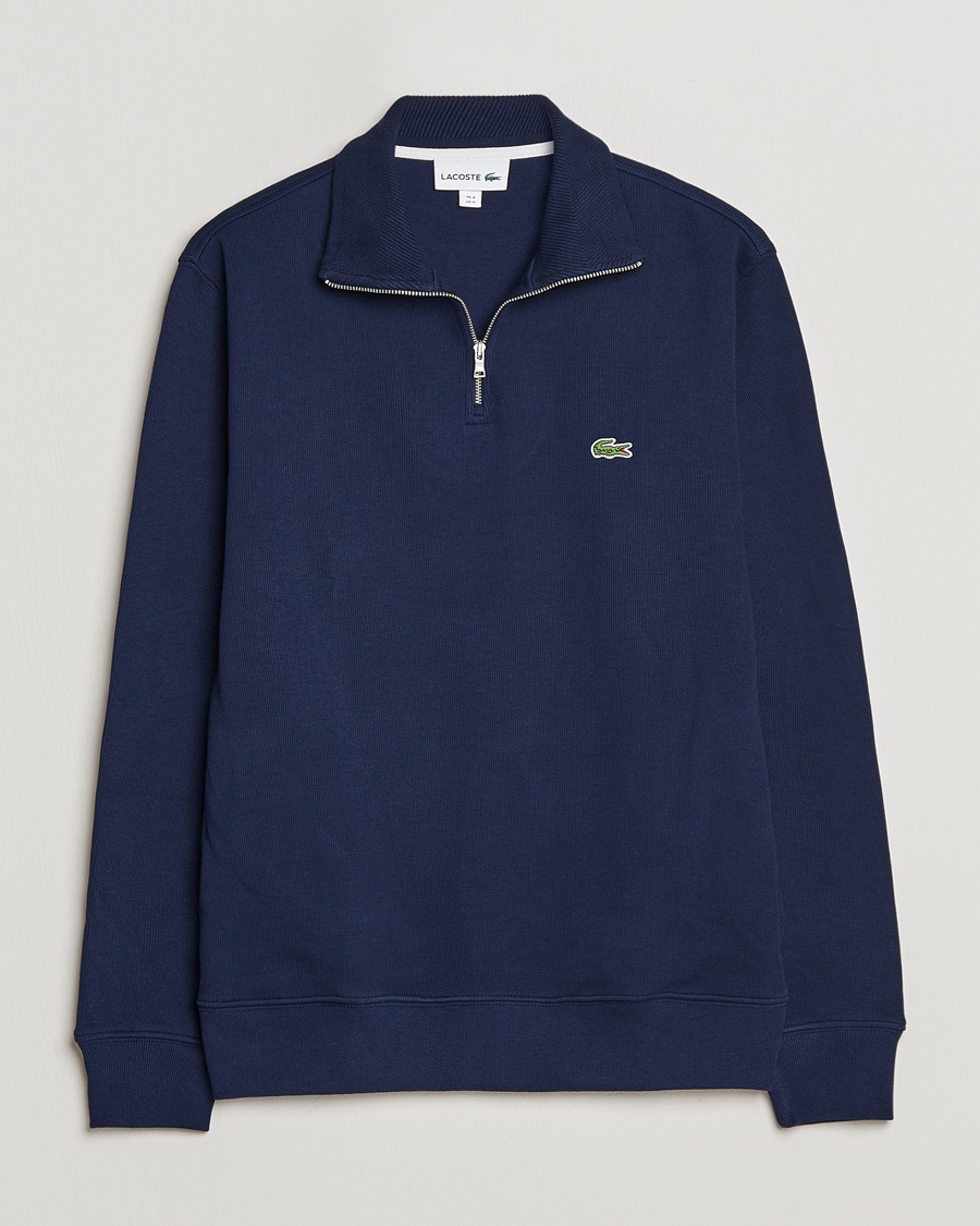 Lacoste Rib Interlock Half Zip Navy – Bleu