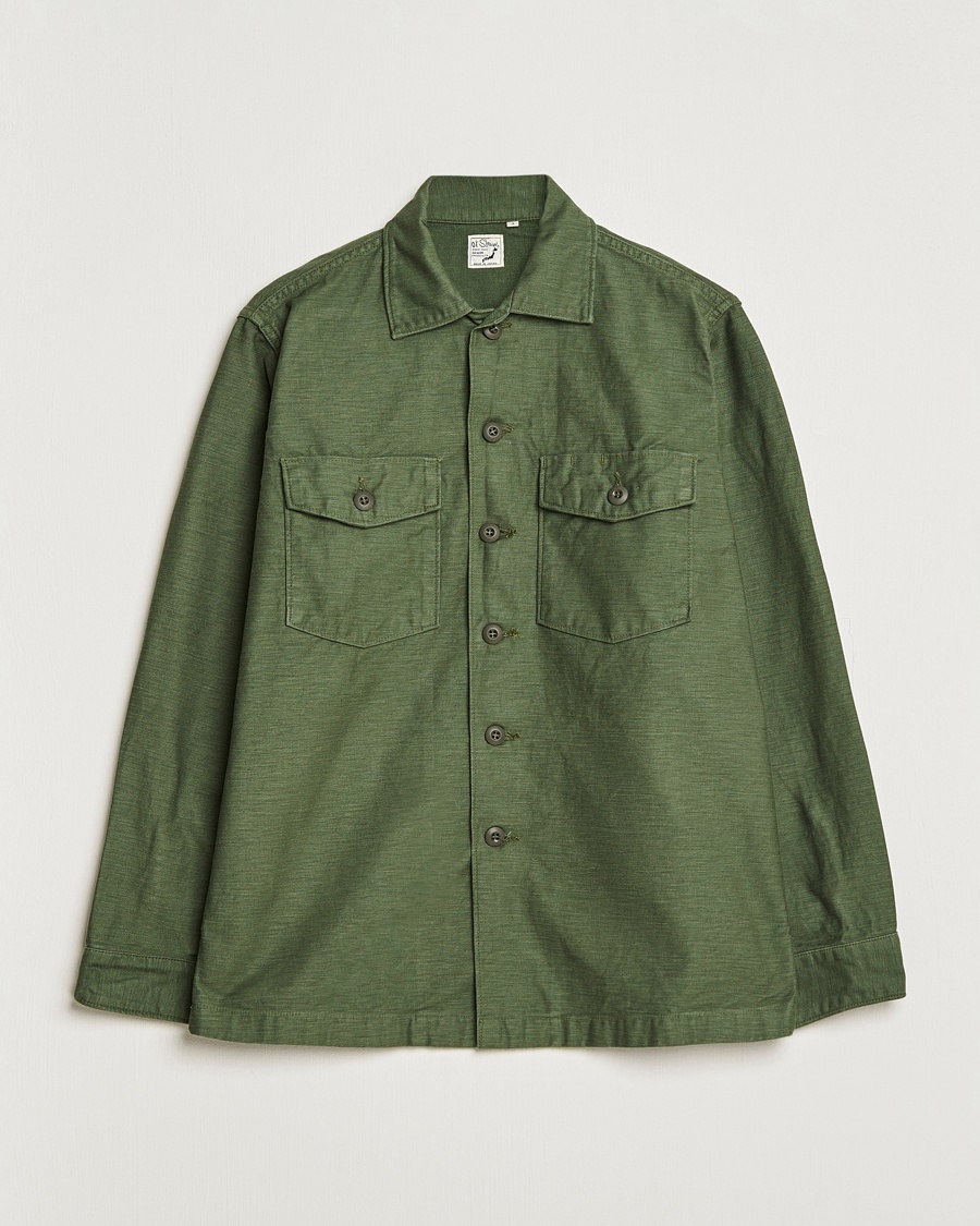 orSlow Cotton Sateen US Army Overshirt Green – Groen