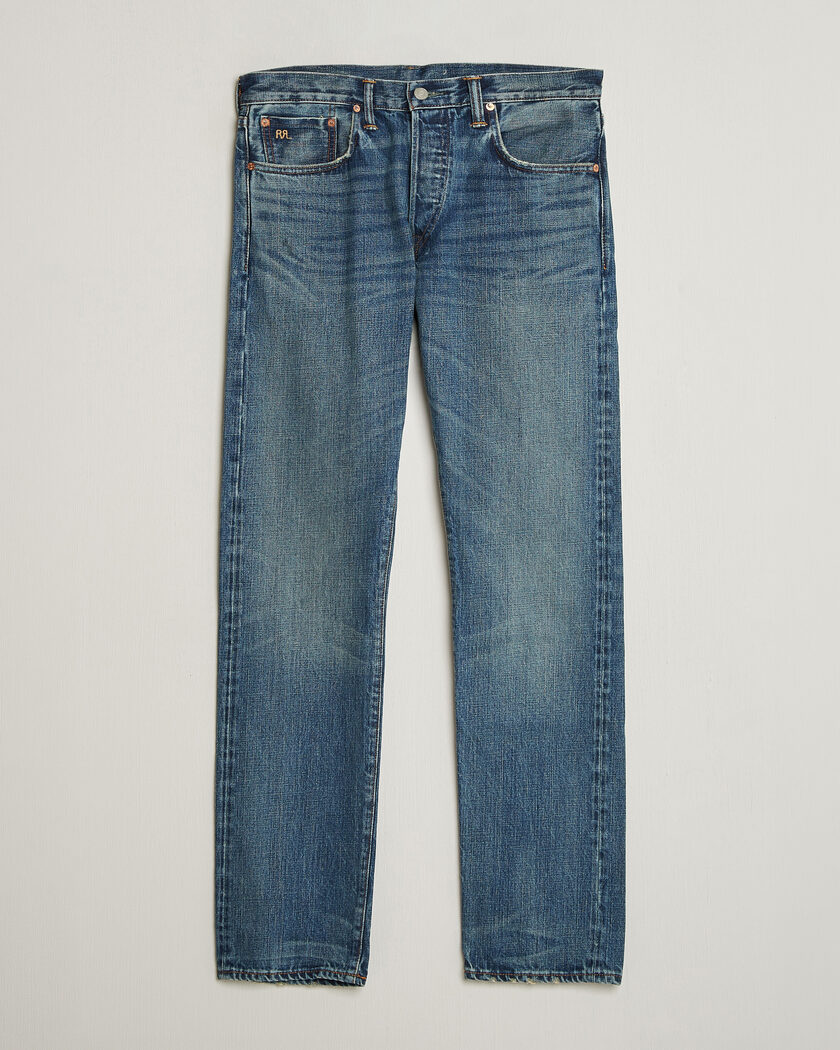 RRL Slim Fit Selvedge Denim Hillsview Wash – Bleu