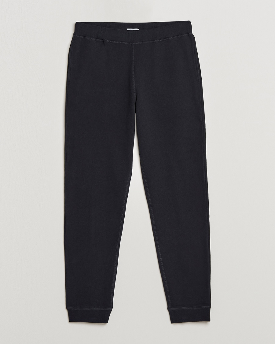 Homme | Pantalons | Sunspel | Cotton Loopback Track Pants Black