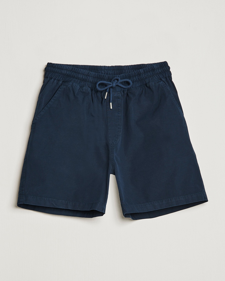 Colorful Standard Classic Organic Twill Drawstring Shorts Navy Blue – Blauw