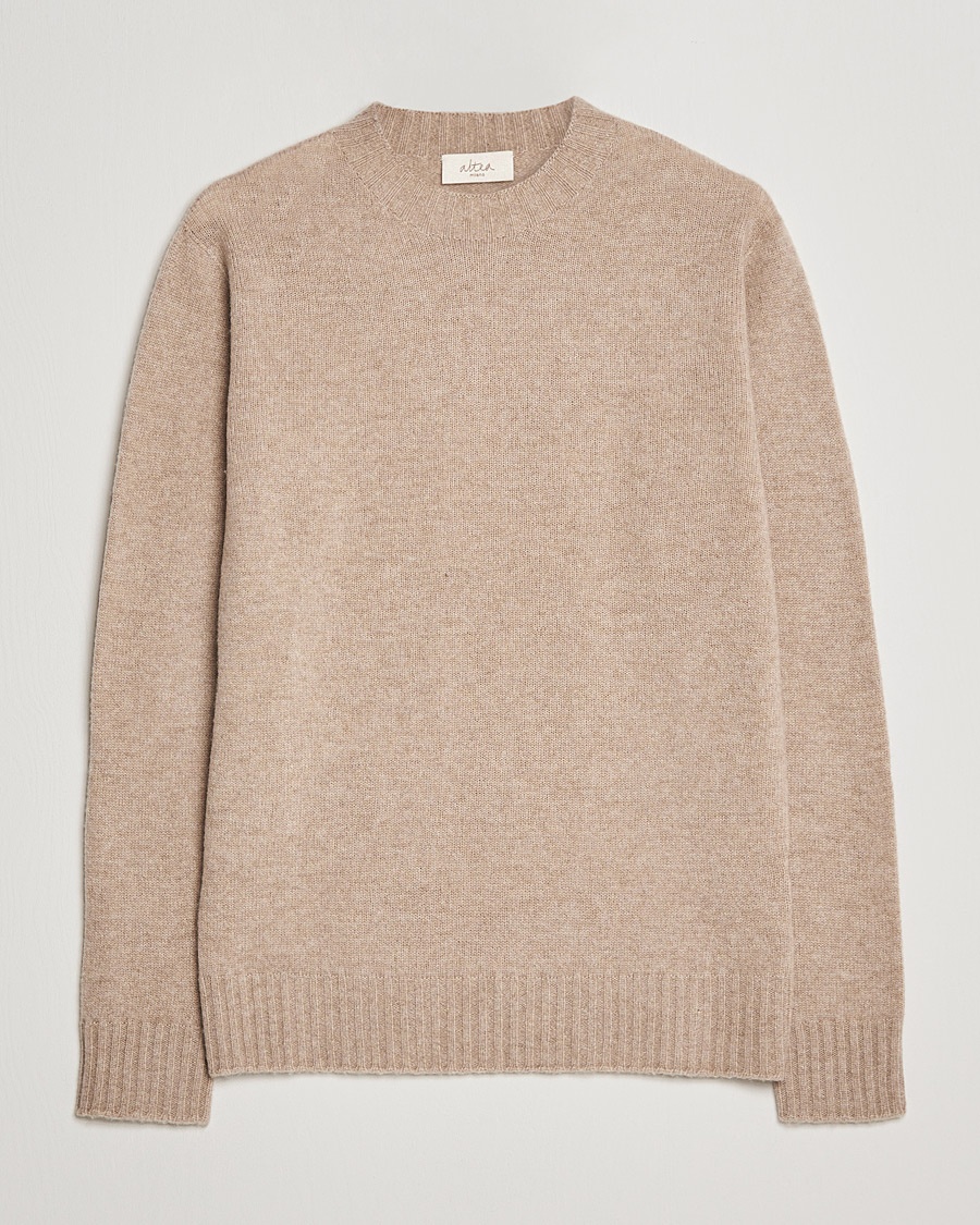 Altea Wool/Cashmere Crew Neck Sweater Beige – Beige