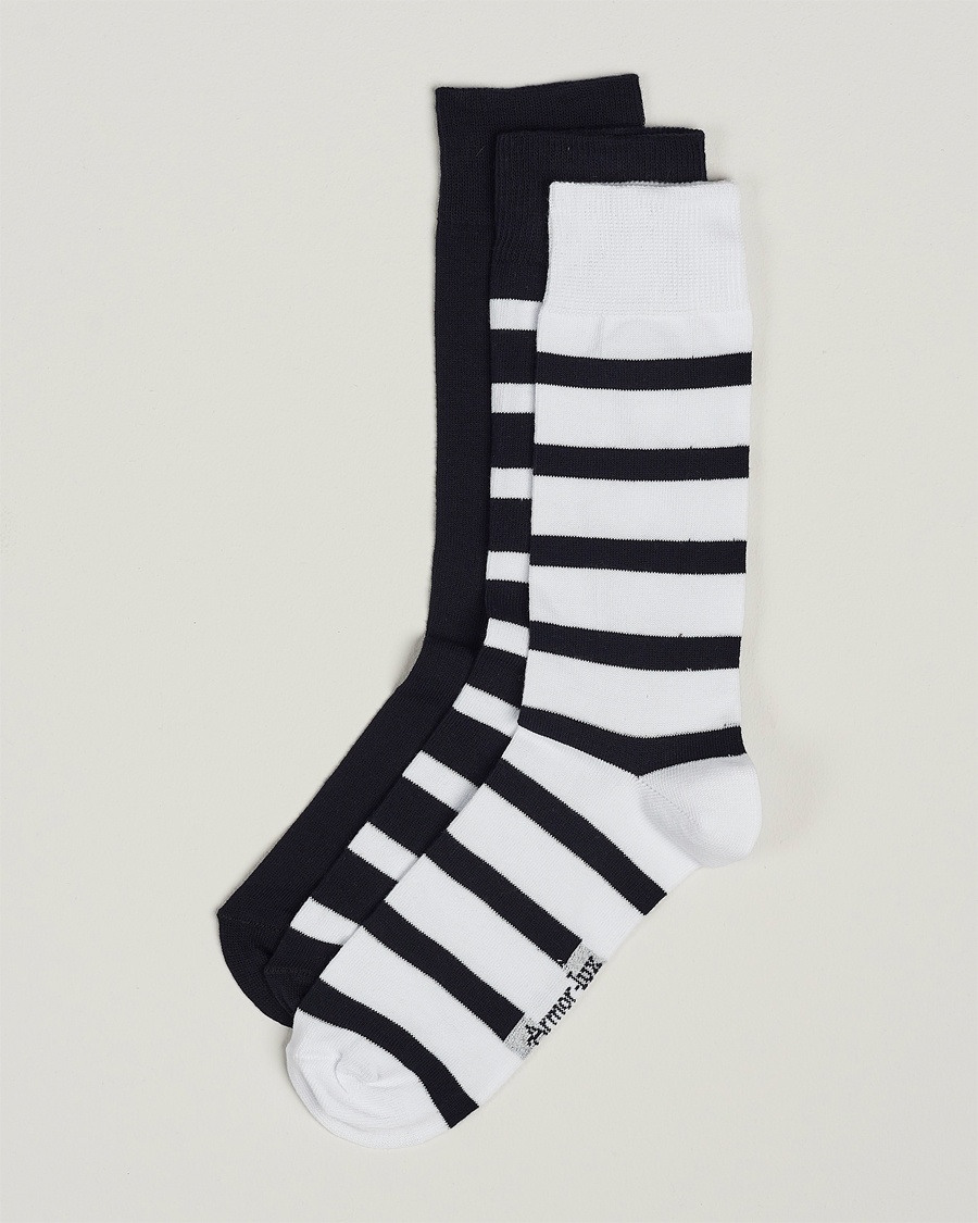 Homme | Sous-Vêtements Et Chaussettes | Armor-lux | 3-Pack Loer Socks Navy/White