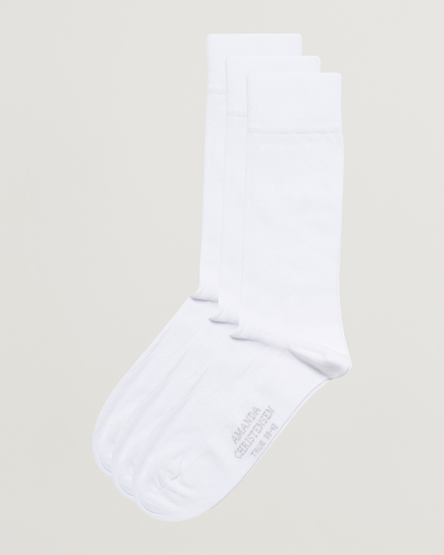 Amanda Christensen 3-Pack True Cotton Socks White – Blanc