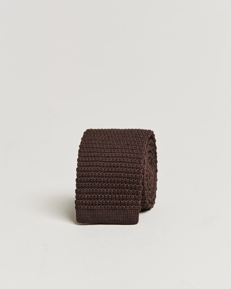 Amanda Christensen Amanda ChristensenWool Knitted 6cm TieBrown – Marron