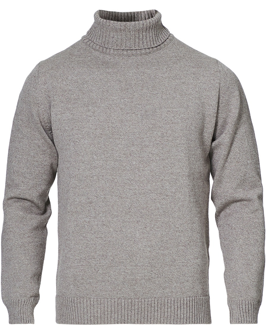 Homme | Anciennes Images De Produits | Stenströms | Heavy Knitted Merino Rollneck Beige Mouliné