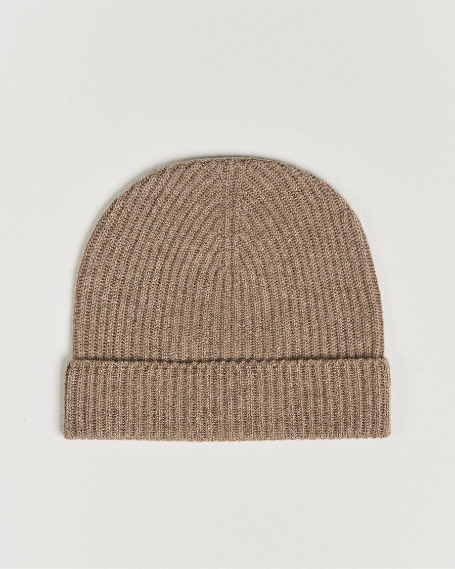 Homme | Bonnets | Johnstons of Elgin | Cashmere Ribbed Hat Otter