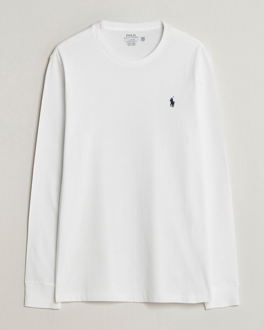 Polo Ralph Lauren Custom Slim Fit Long Sleeve Tee White – Wit
