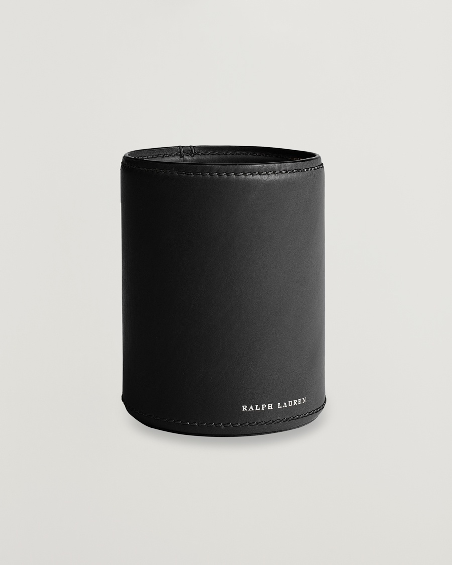 Ralph Lauren Home Brennan Leather Pencil Cup Black – Noir