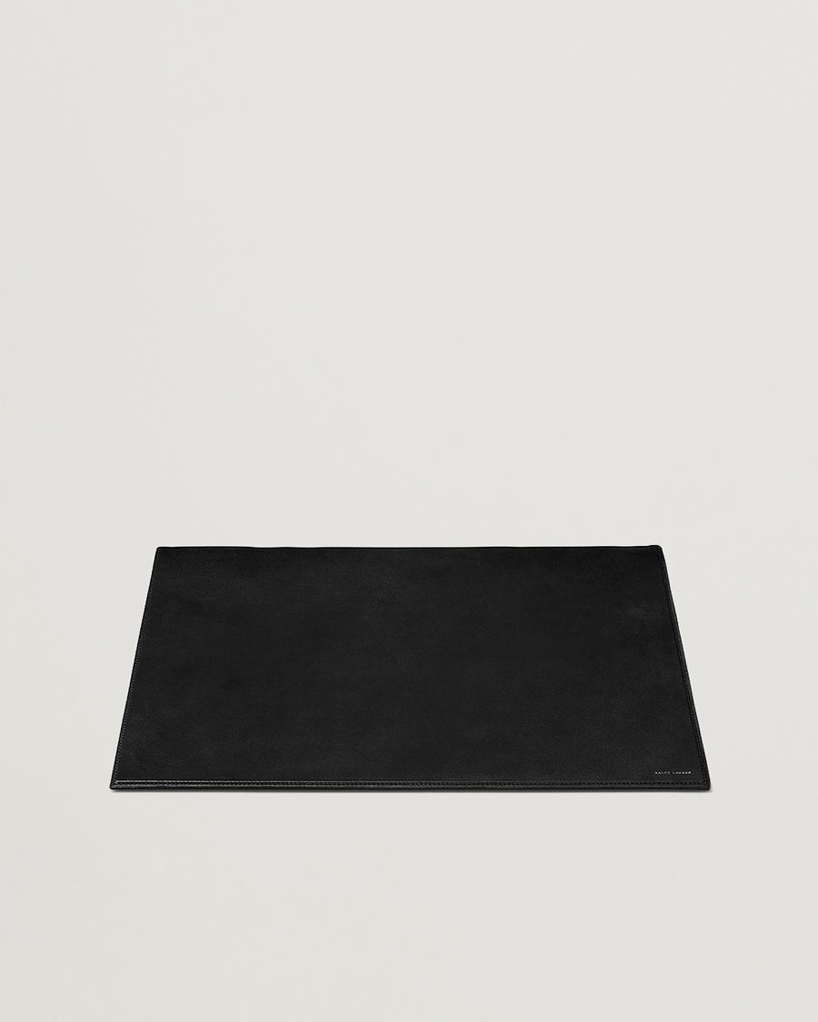 Ralph Lauren Home Brennan Small Leather Desk Blotter Black – Zwart