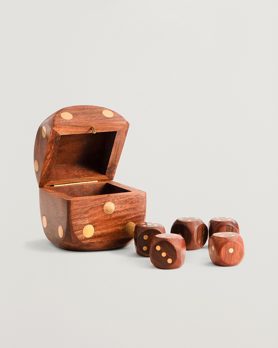 Homme | Pour La Maison | Authentic Models | Wooden Dice Box Brass