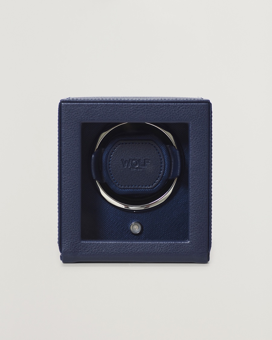 WOLF WOLFCub Single Watch Winder With CoverNavy – Blauw