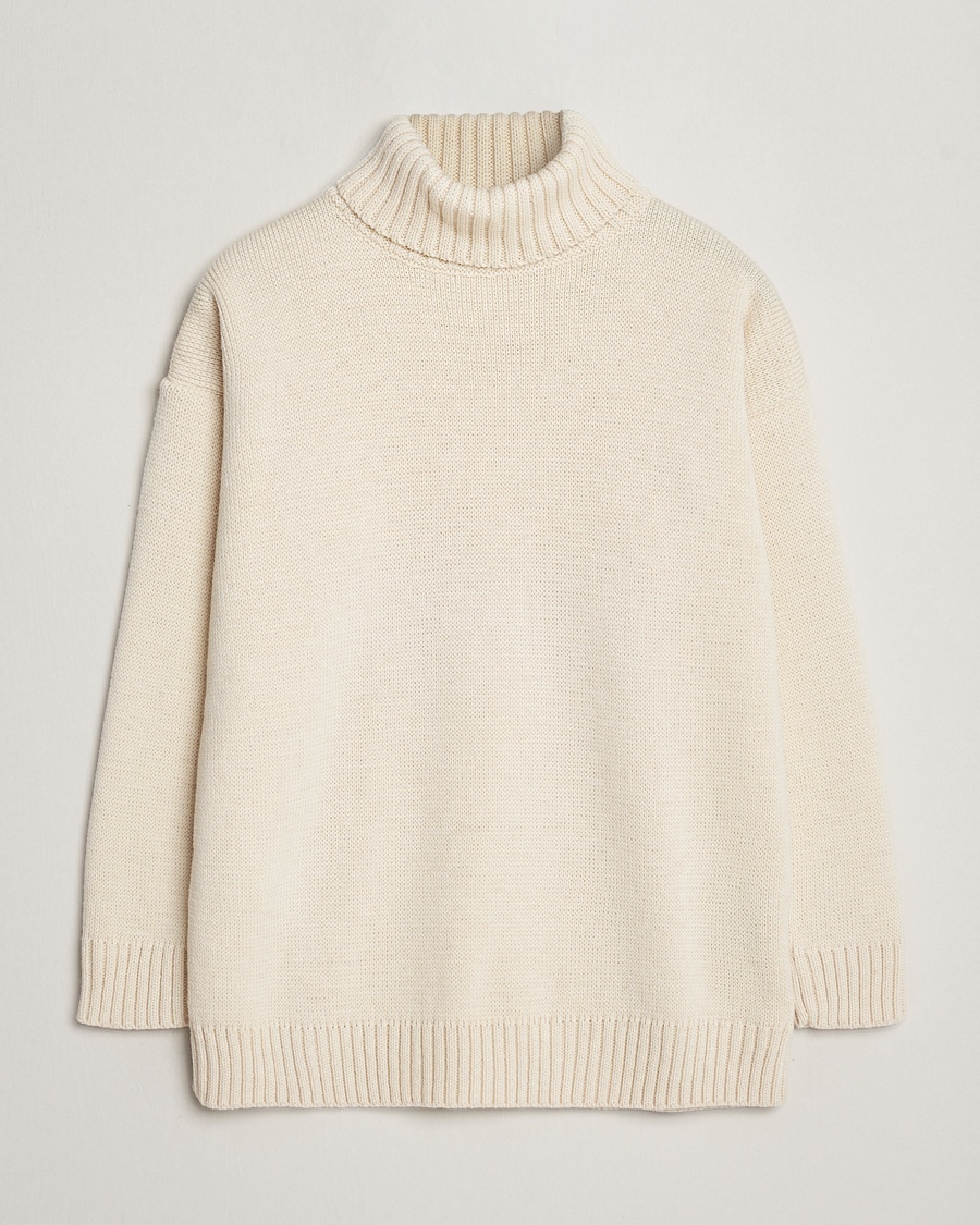 Heren | Christmas 2024 | Gloverall | Submariner Chunky Wool Roll Neck Ecru