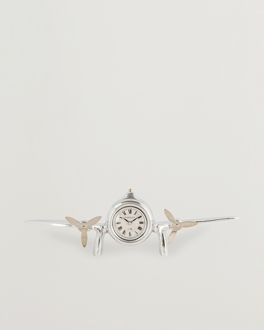 Homme | Pour La Maison | Authentic Models | Art Deco Flight Clock Silver