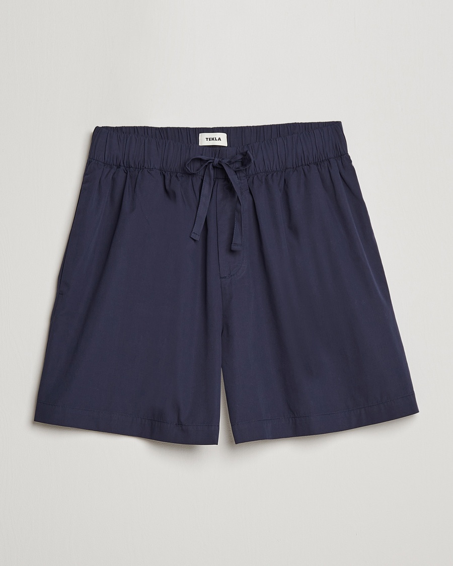 Tekla Poplin Pyjama Shorts True Navy – Bleu