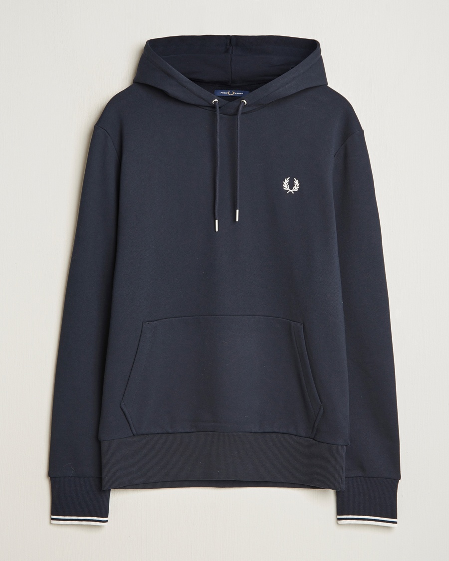 Fred Perry Tipped Hoodie Navy – Blauw