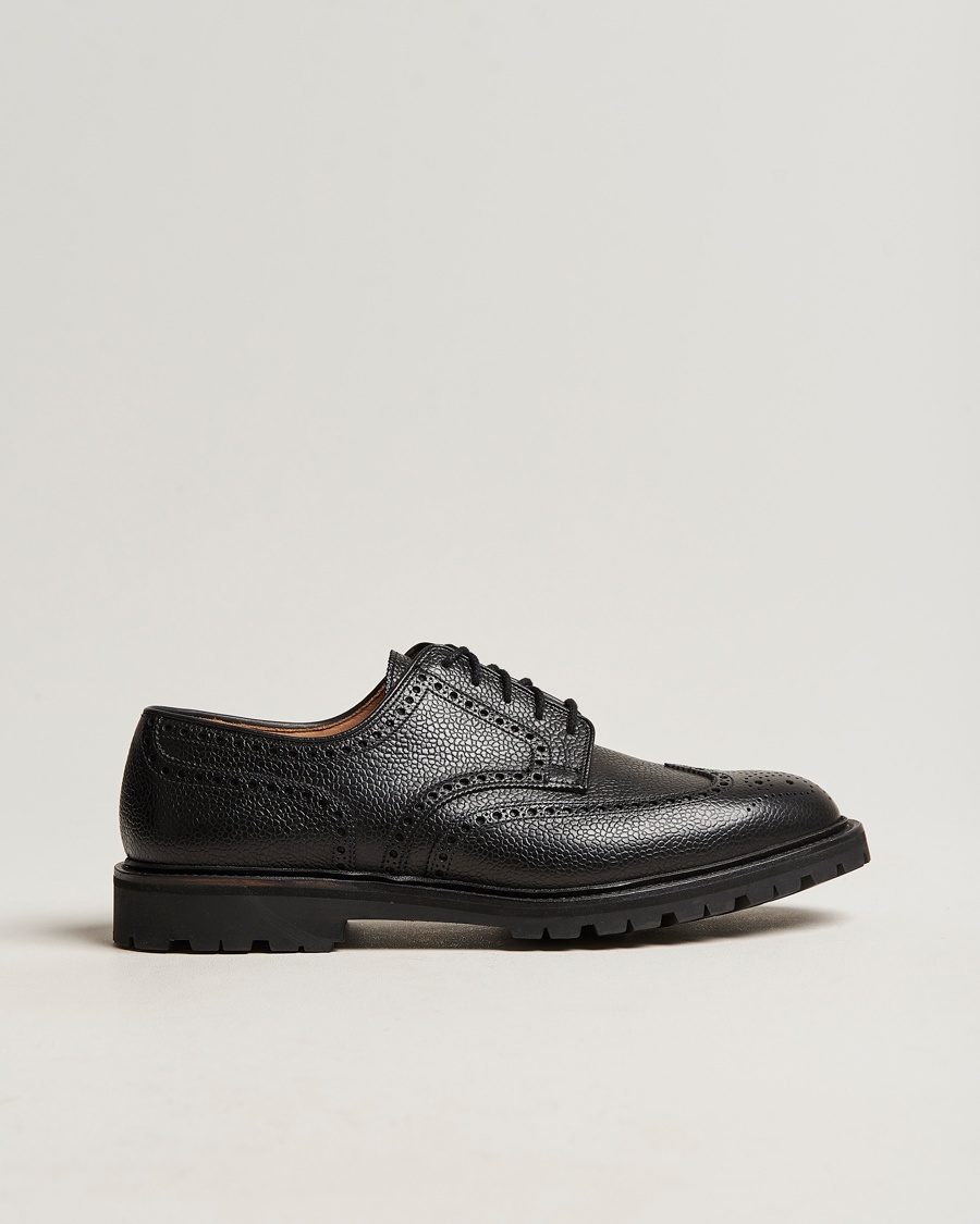 Crockett & Jones Pembroke Derbys Scotch Grain Vibram Black Calf – Noir