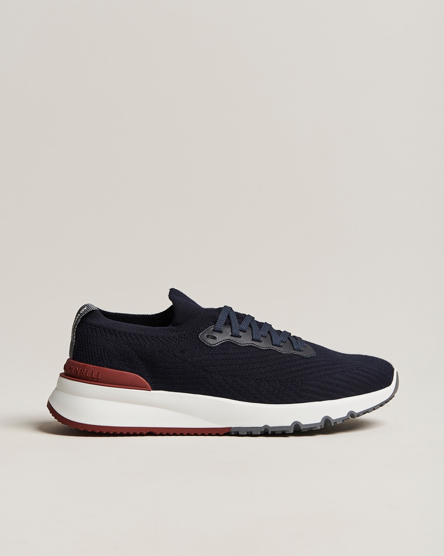 Brunello Cucinelli Mesh Running Sneakers Navy – Blauw