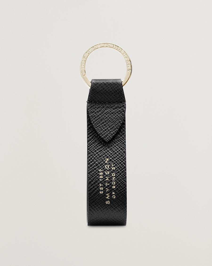 Homme | Porte-Clés | Smythson | Panama Leather Keyring Black