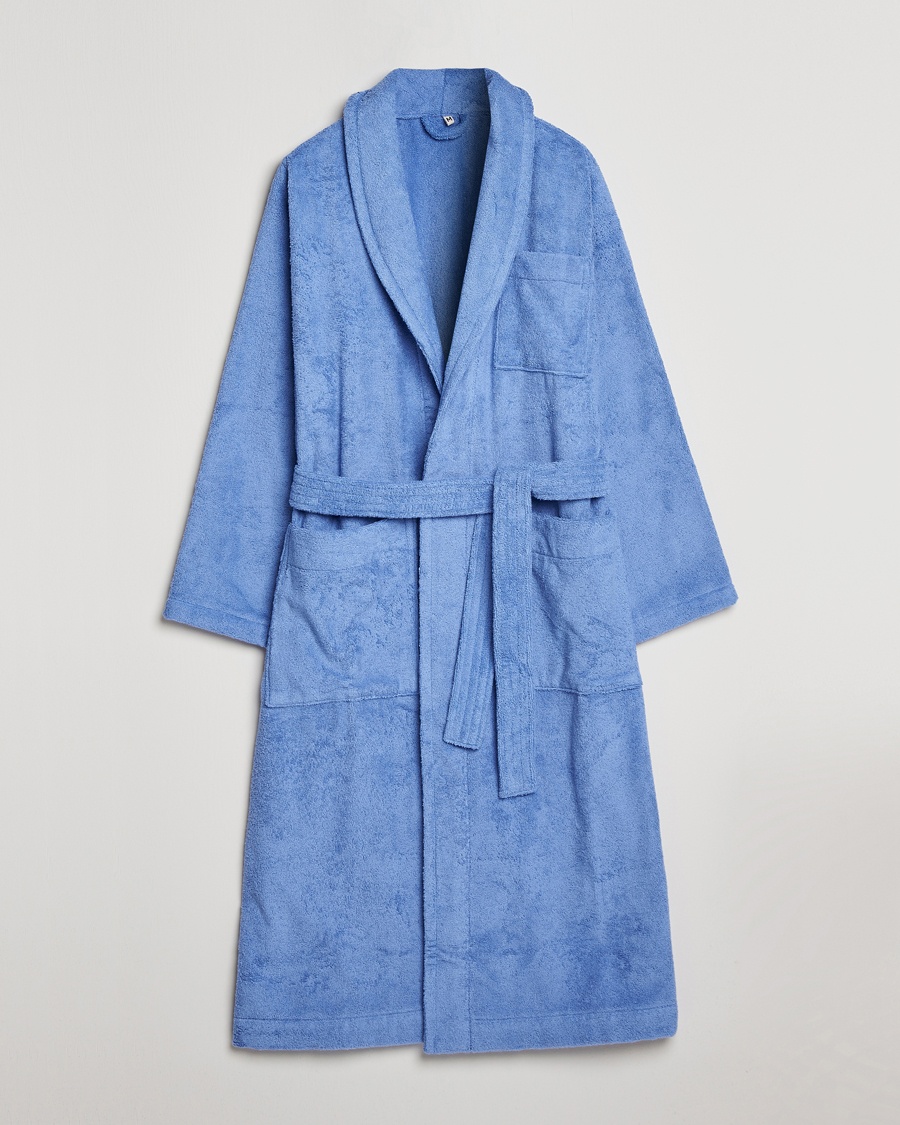Tekla Organic Terry Classic Bathrobe Clear Blue – Bleu