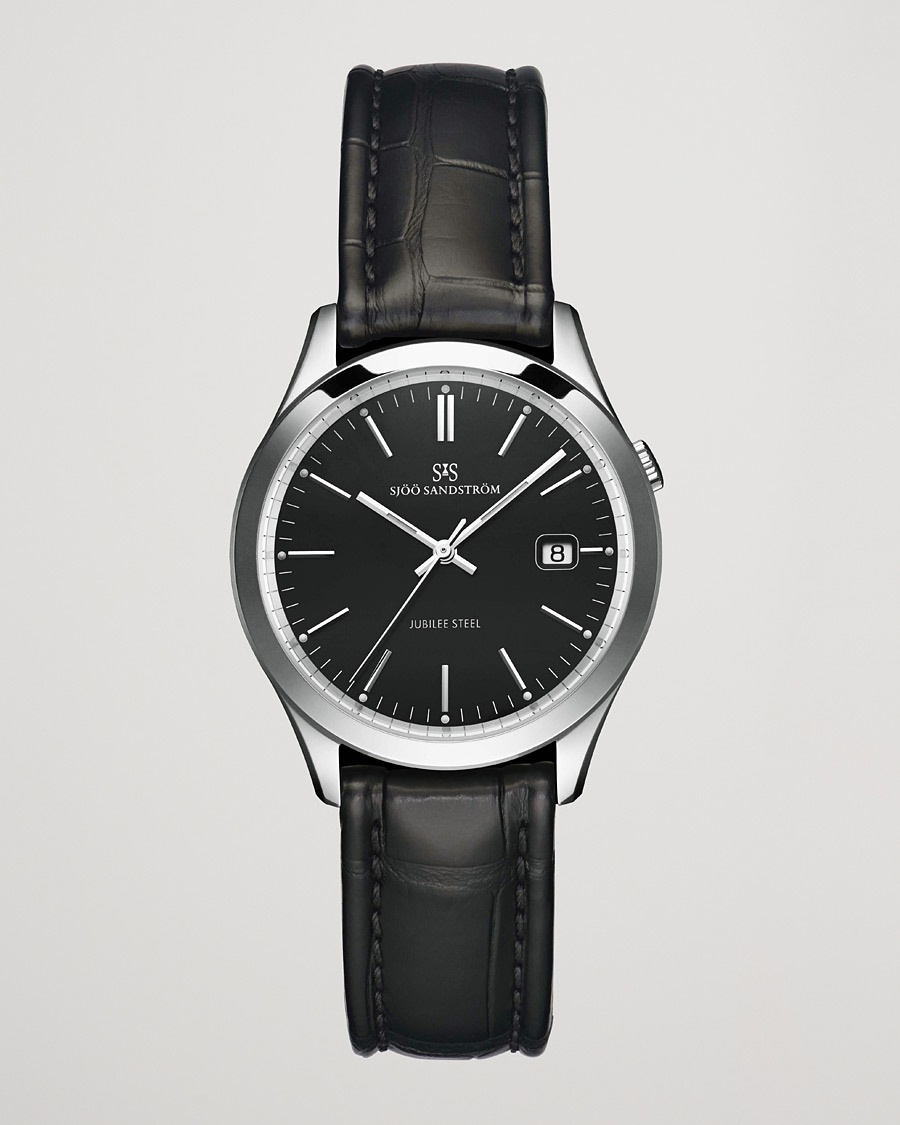 Sjöö Sandström Jubilee Steel Quartz 40mm Black/Black Calf – Zwart
