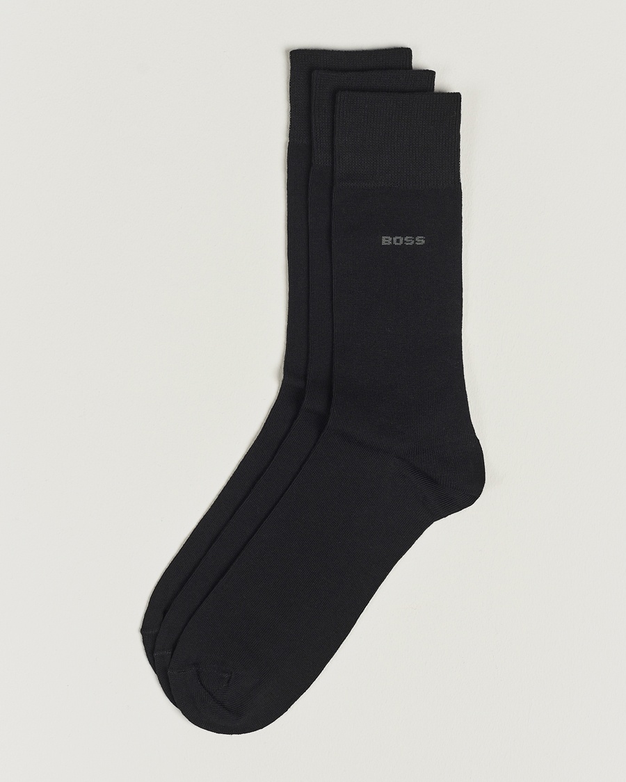 BOSS BLACK 3-Pack RS Uni Socks Black – Noir