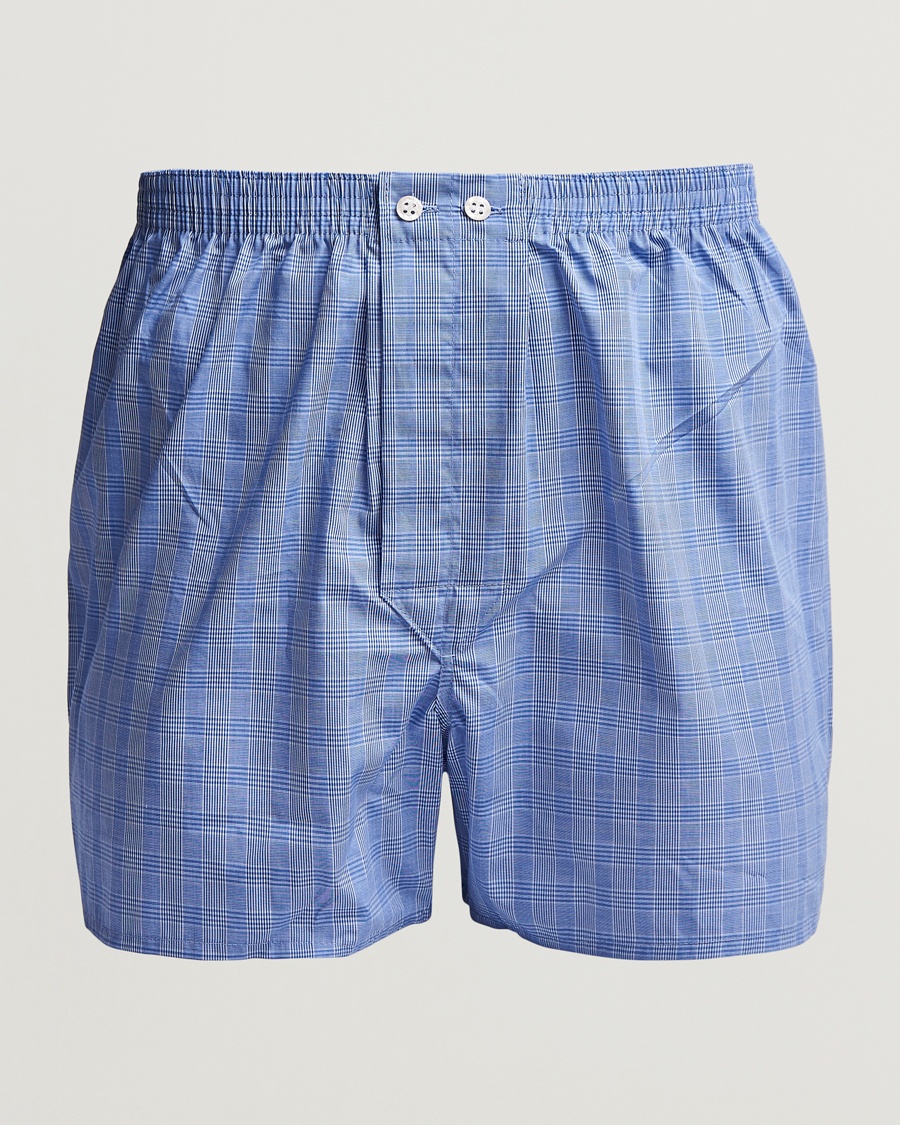 Derek Rose Classic Fit Cotton Boxer Shorts Blue – Bleu