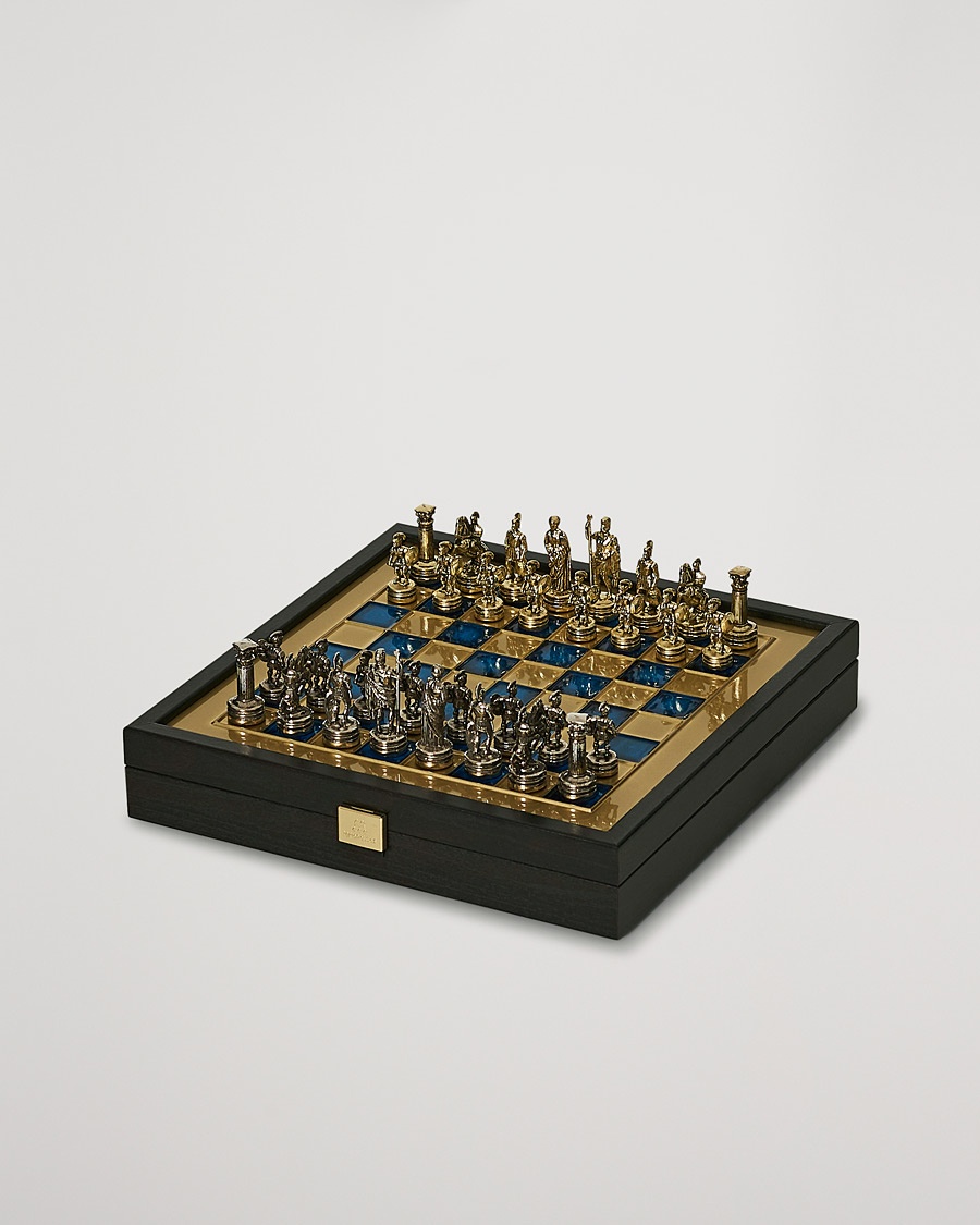 Manopoulos Greek Roman Period Chess Set Blue – Bleu