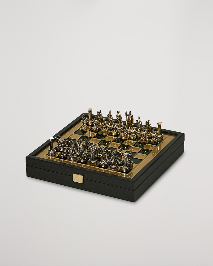 Manopoulos Greek Roman Period Chess Set Green – Groen