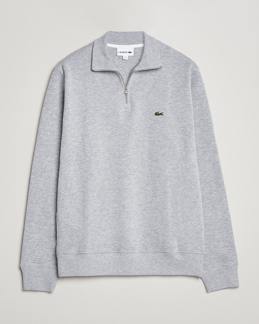 Homme | | Lacoste | Rib Interlock Half Zip Silver Chine