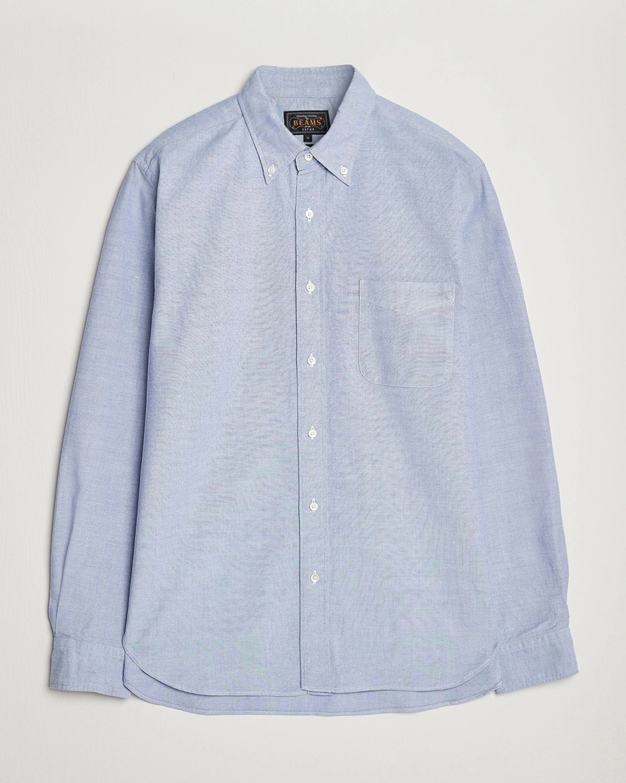 BEAMS PLUS Oxford Button Down Shirt Light Blue – Bleu